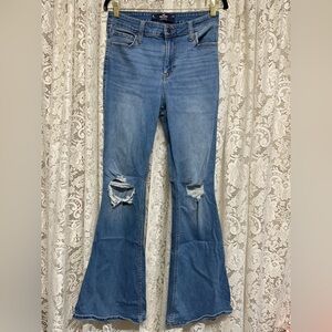Hollister Distressed High Rise Flare Jeans